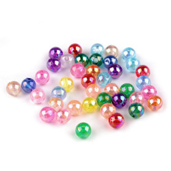 Mărgele din plastic cu efect ab ø6 și 8 mm - Mix (10 Grame)
