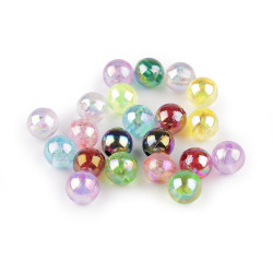Mărgele din plastic cu efect ab ø10 mm - Mix culori (10 Grame)