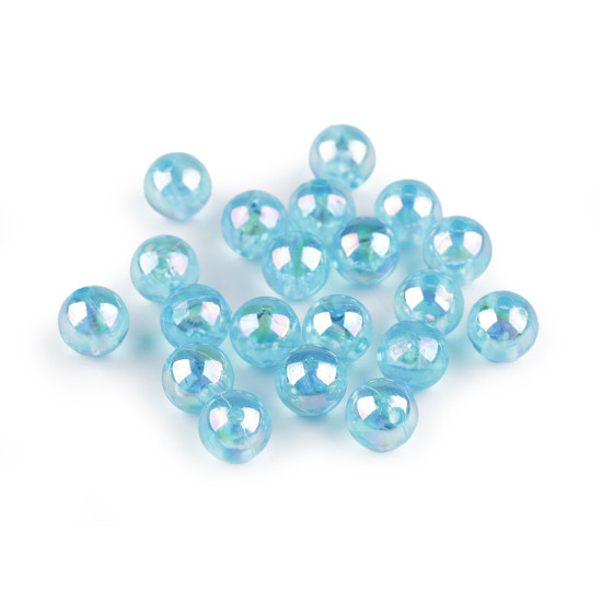 Mărgele din plastic cu efect ab ø10 mm - Transparent (500 Grame)