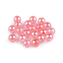 Mărgele din plastic cu efect ab ø10 mm - Roz (500 Grame)