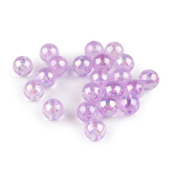 Mărgele din plastic cu efect ab ø10 mm - Mov deschis (500 Grame)