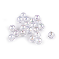 Mărgele din plastic cu efect ab ø10 mm - Transparent (10 Grame)