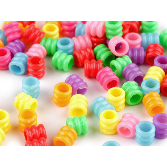 Mărgele din plastic cu gaură mare 7x7 mm - Mix (10 Grame) Mărgele din plastic cu gaură mare 7x7 mm - Mix (10 Grame)