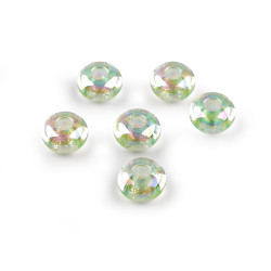 Mărgele din plastic cu orificiu mare ø13 mm cu efect ab - Verde deschis (30 Bucăți)