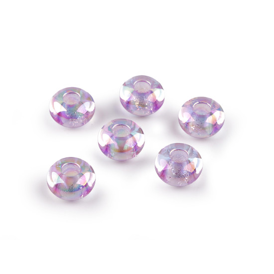 Mărgele din plastic cu orificiu mare ø13 mm cu efect ab - Albastru deschis (6 Bucăți) Mărgele din plastic cu orificiu mare ø13 mm cu efect ab - Albastru deschis (6 Bucăți)