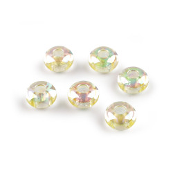 Mărgele din plastic cu orificiu mare ø13 mm cu efect ab - Galben deschis (30 Bucăți)