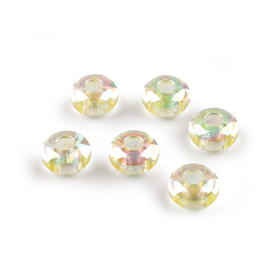 Mărgele din plastic cu orificiu mare ø13 mm cu efect ab - Albastru deschis (6 Bucăți) Mărgele din plastic cu orificiu mare ø13 mm cu efect ab - Albastru deschis (6 Bucăți)