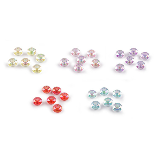Mărgele din plastic cu orificiu mare ø13 mm cu efect ab - Albastru deschis (6 Bucăți) Mărgele din plastic cu orificiu mare ø13 mm cu efect ab - Albastru deschis (6 Bucăți)