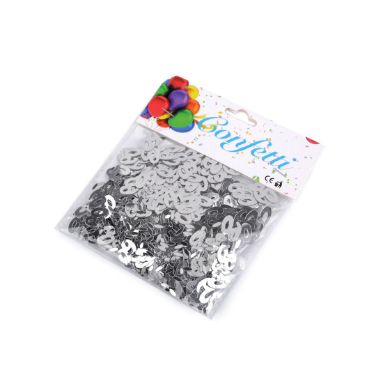 Confetti numere 30; 40; 50; 60 - pentru petreceri, sărbători de zile de naștere - Argintiu (1 Sac) Confetti numere 30; 40; 50; 60 - pentru petreceri, sărbători de zile de naștere - Argintiu (1 Sac)