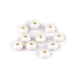 Mărgele decorative din plastic cu gaură mare ø15 mm - Crem foarte deschis (10 Bucăți)