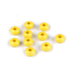 Mărgele decorative din plastic cu gaură mare ø15 mm - Galben (10 Bucăți)