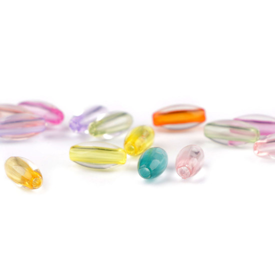 Mărgele transparente din plastic, ovale 6x12 mm - Mix (20 Grame) Mărgele transparente din plastic, ovale 6x12 mm - Mix (20 Grame)