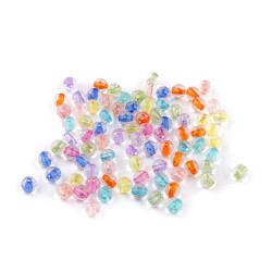 Mărgele din plastic, plate, transparente, ø6 mm, 8 mm - Mix (100 Grame)