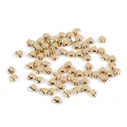Mărgele de plastic mini steluțe, inimioare, cuburi metalice - Auriu deschis (10 Grame)