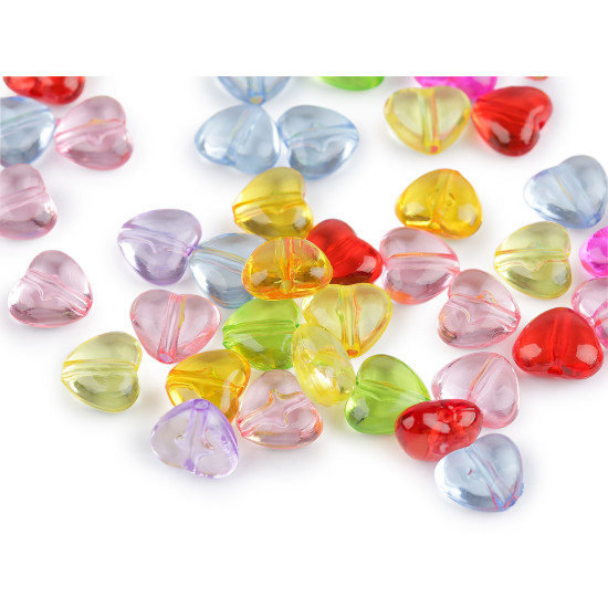 Mărgele de plastic în formă de inimă 8x9 mm - Mix (500 Grame) Mărgele de plastic în formă de inimă 8x9 mm - Mix (500 Grame)