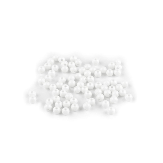 Mărgele de plastic ø6 mm - Alb (500 Grame) Mărgele de plastic ø6 mm - Alb (500 Grame)