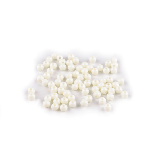 Mărgele de plastic ø6 mm - Alb (500 Grame) Mărgele de plastic ø6 mm - Alb (500 Grame)