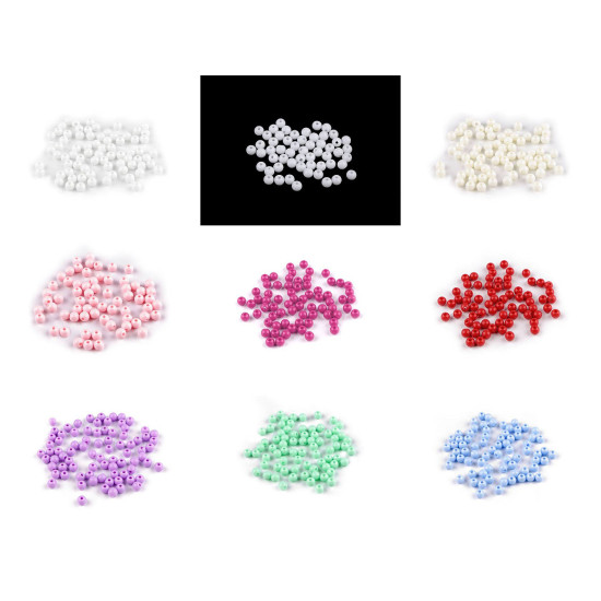 Mărgele de plastic ø6 mm - Alb (500 Grame) Mărgele de plastic ø6 mm - Alb (500 Grame)