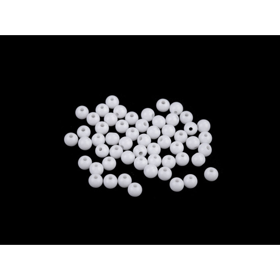 Mărgele de plastic ø6 mm - Alb (500 Grame) Mărgele de plastic ø6 mm - Alb (500 Grame)