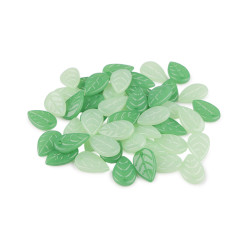 Mărgele frunze din plastic - Mix (100 Grame)
