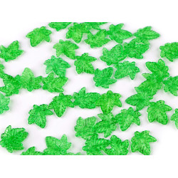 Mărgele din plastic, frunze, amestec de forme și dimensiuni - Verde (100 Grame)
