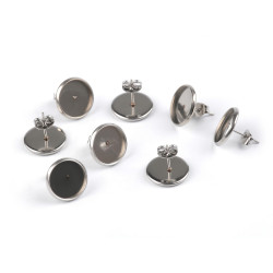 Baza cercei din otel inoxidabil ø12 mm - Platinum (10 Bucăți)