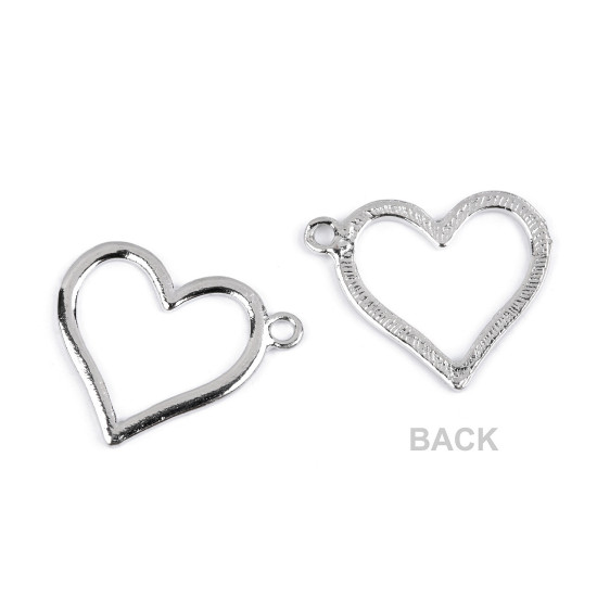Pandantiv inimă 21x25 mm - Platinum (5 Bucăți) Pandantiv inimă 21x25 mm - Platinum (5 Bucăți)