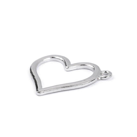 Pandantiv inimă 21x25 mm - Platinum (5 Bucăți) Pandantiv inimă 21x25 mm - Platinum (5 Bucăți)
