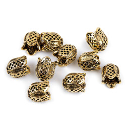 Terminatii snur decorative 12x12 mm - Auriu (100 Bucăți)