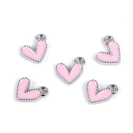 Mini pandantiv inimă 10x10 mm - Albastru delta (5 Bucăți)