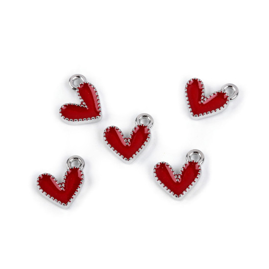 Mini pandantiv inimă 10x10 mm - Albastru delta (5 Bucăți)