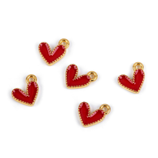 Mini pandantiv inimă 10x10 mm - Albastru delta (5 Bucăți)