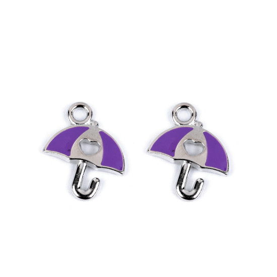 Pandantiv curcubeu, nor, umbrelă, inimă, ou, zână - Violet (2 Bucăți) Pandantiv curcubeu, nor, umbrelă, inimă, ou, zână - Violet (2 Bucăți)