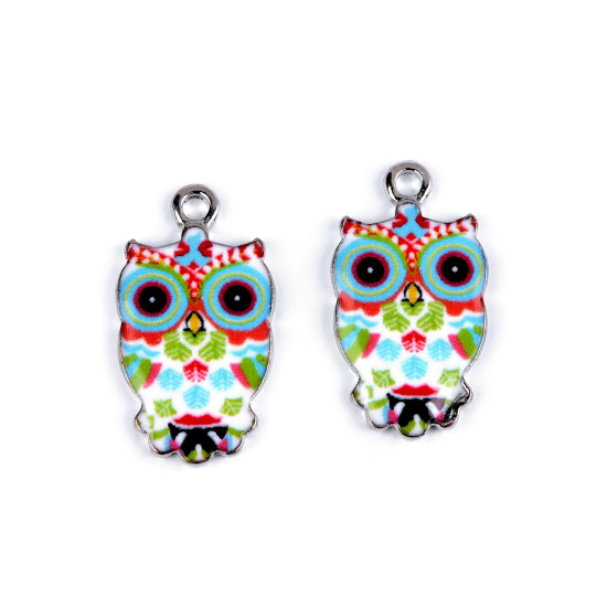 Pandantiv bufniță 13x23 mm - Albastru deschis (2 Bucăți) Pandantiv bufniță 13x23 mm - Albastru deschis (2 Bucăți)