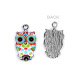 Pandantiv bufniță 13x23 mm - Albastru deschis (2 Bucăți) Pandantiv bufniță 13x23 mm - Albastru deschis (2 Bucăți)