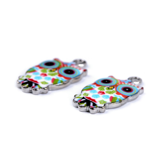 Pandantiv bufniță 13x23 mm - Albastru deschis (2 Bucăți) Pandantiv bufniță 13x23 mm - Albastru deschis (2 Bucăți)