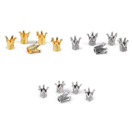 Coronita metalica decorativa pentru cusut 10x10 mm - Platinum (50 Bucăți)