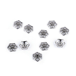 Capace mărgele floare ø12 mm - Platinum (10 Bucăți)