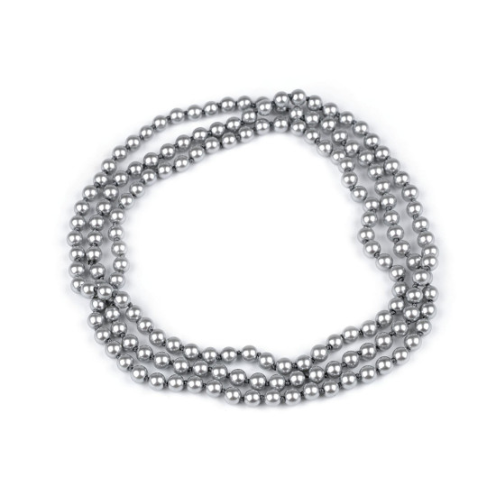 Colier de perle lung, retro - Gri deschis (6 Bucăți) Colier de perle lung, retro - Gri deschis (6 Bucăți)