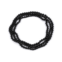 Colier de perle lung, retro - Negru (1 Bucată)