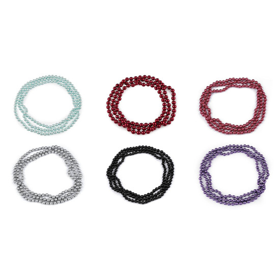 Colier de perle lung, retro - Gri deschis (6 Bucăți) Colier de perle lung, retro - Gri deschis (6 Bucăți)