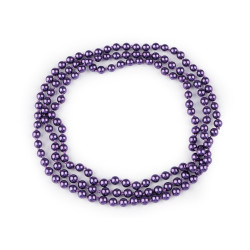Colier de perle lung, retro - Violet (1 Bucată)