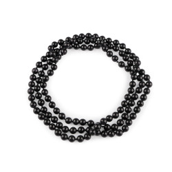 Colier de perle lung, retro - Negru (1 Bucată)