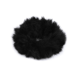 Elastiic de păr din blană - Negru (1 Bucată)