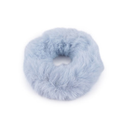 Elastiic de păr din blană - Bleu gheață (1 Bucată)