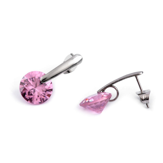 Cercei din oțel inoxidabil custrasuri - Rose (1 Pereche) Cercei din oțel inoxidabil custrasuri - Rose (1 Pereche)