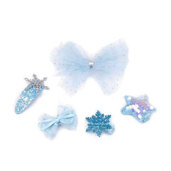 Set de agrafe de par - Albastru deschis (1 Card)