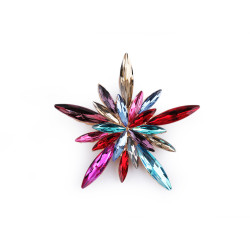 Broșă fulg de zapada cu strasuri - Multicolor (1 Bucată)