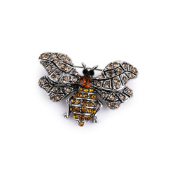 Brosa albina cu pietre - Platinum (1 Bucată)