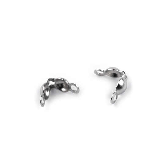 Crimpuri / calote din otel inoxidabil 6 mm - Platinum (200 Bucăți)